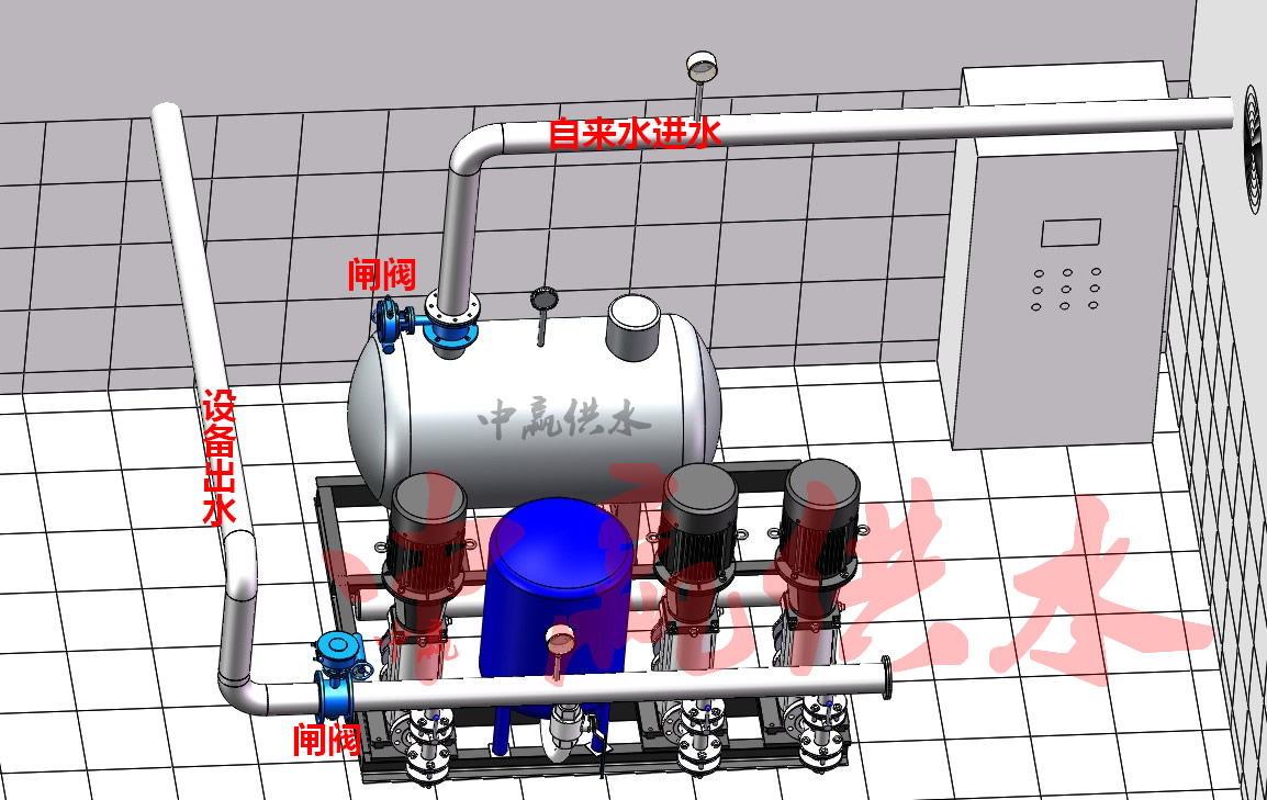 無(wú)負(fù)壓給水設(shè)備安裝圖與水管連接圖